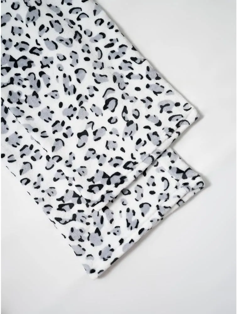 Plush Casual Pants in Spring and Summer, Leopard-Print Pants and Wide-Leg Pants