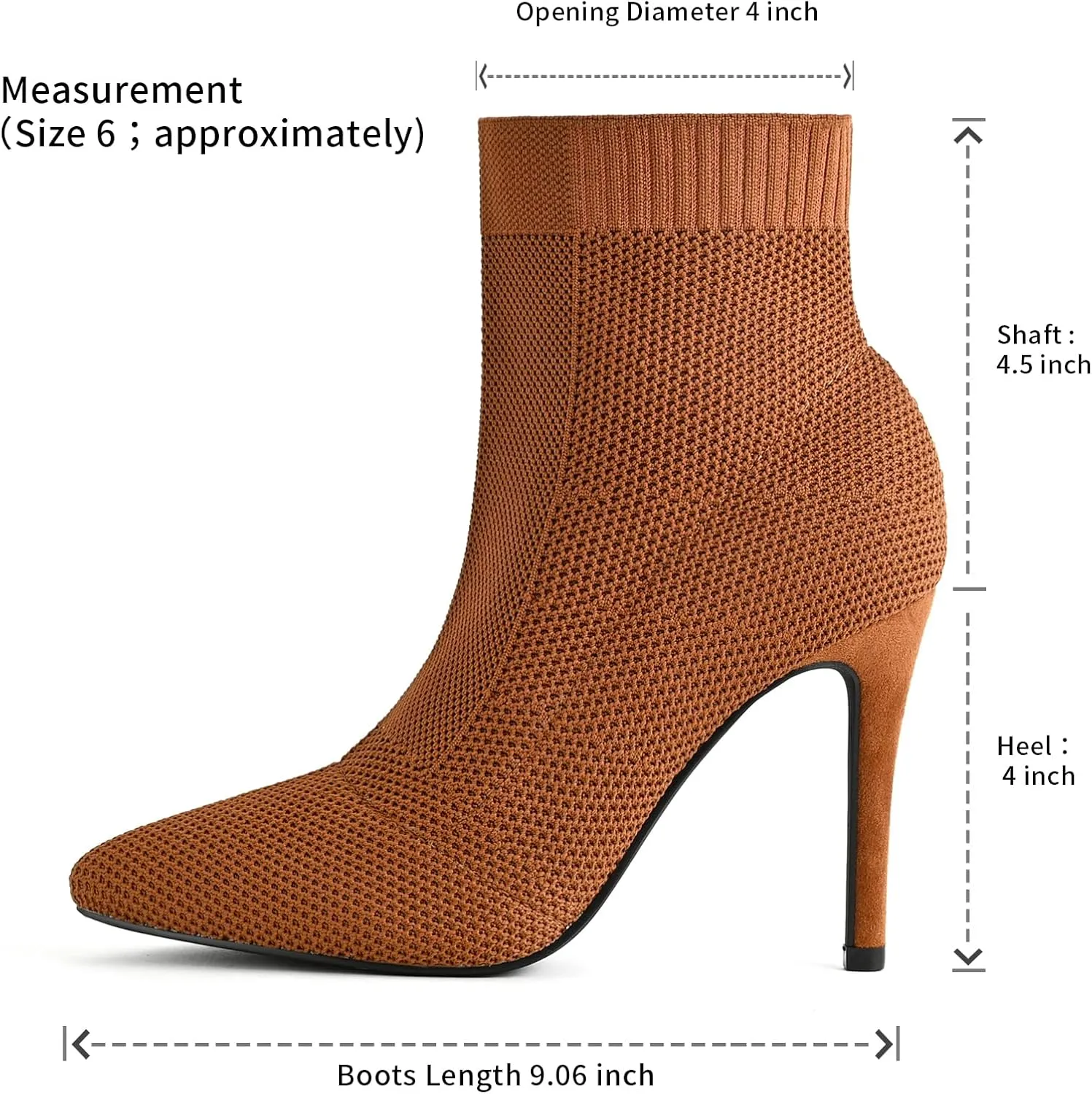 Pointed Toe Stiletto Ankle Boots for Women Trendy 4 in High Heel Sock booties