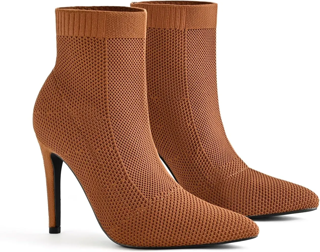 Pointed Toe Stiletto Ankle Boots for Women Trendy 4 in High Heel Sock booties