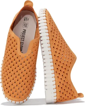 Project Cloud Loafers Shoes for Women, Memory Foam Womens Shoes & Slip-on Shoes Women Footwear, Lightweight Women's Flats - Non-Slip Women Sneakers - Washable Flats (Lily, Orange, 9)