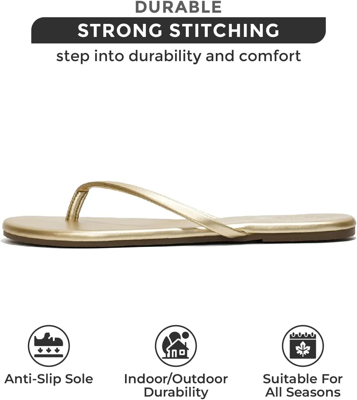 Project Cloud Vegan Leather Flip Flops for Women Footwear - Memory Foam Flats Sandals for Women 2025 - Lightweight Sandals Summer Beach Essentials Slides (Foundations)
