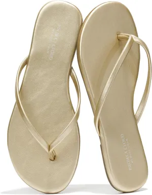 Project Cloud Vegan Leather Flip Flops for Women Footwear - Memory Foam Flats Sandals for Women 2025 - Lightweight Sandals Summer Beach Essentials Slides (Foundations)