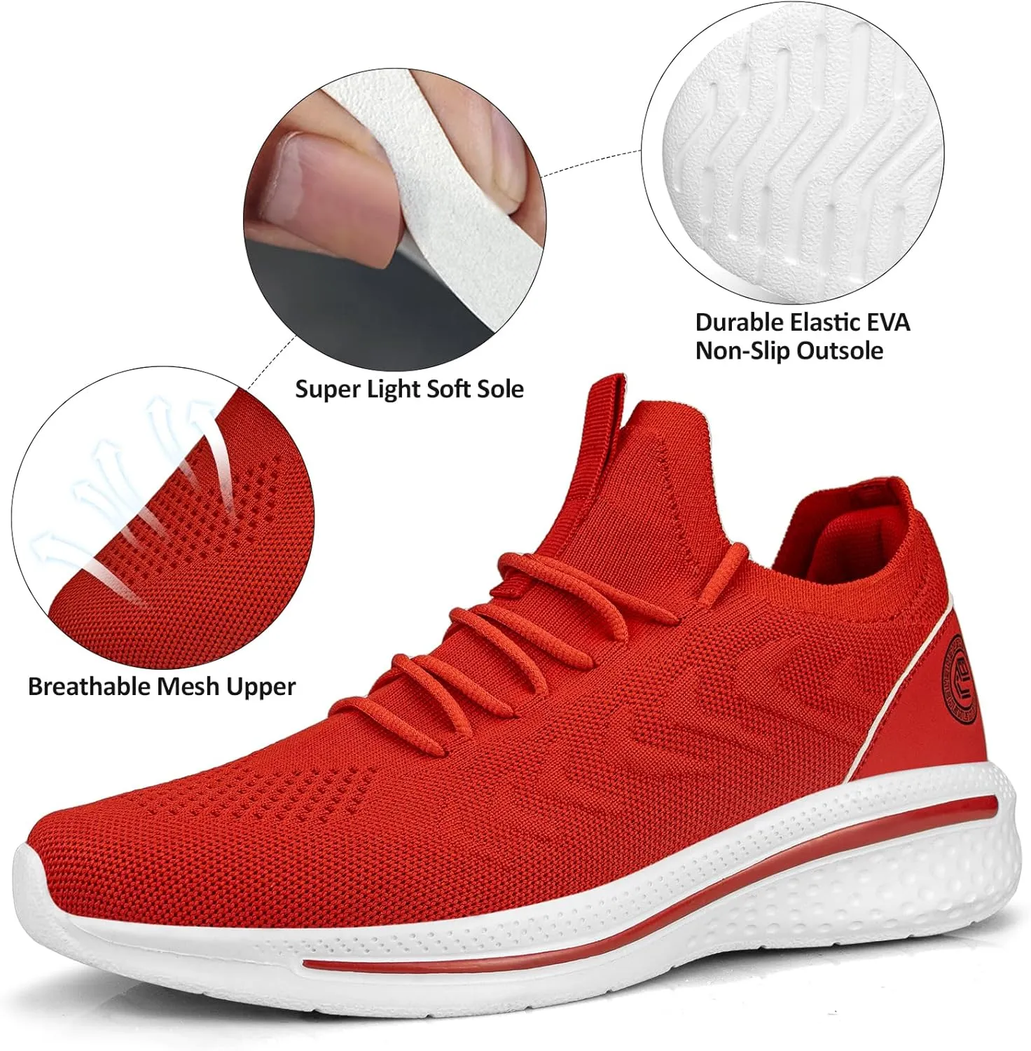 Pujcs Men Sneakers Lightweight Running Shoes for Men Slip on Walking Shoes Mesh Comfortable Atheletic Shoes for Tennis Gym Workout