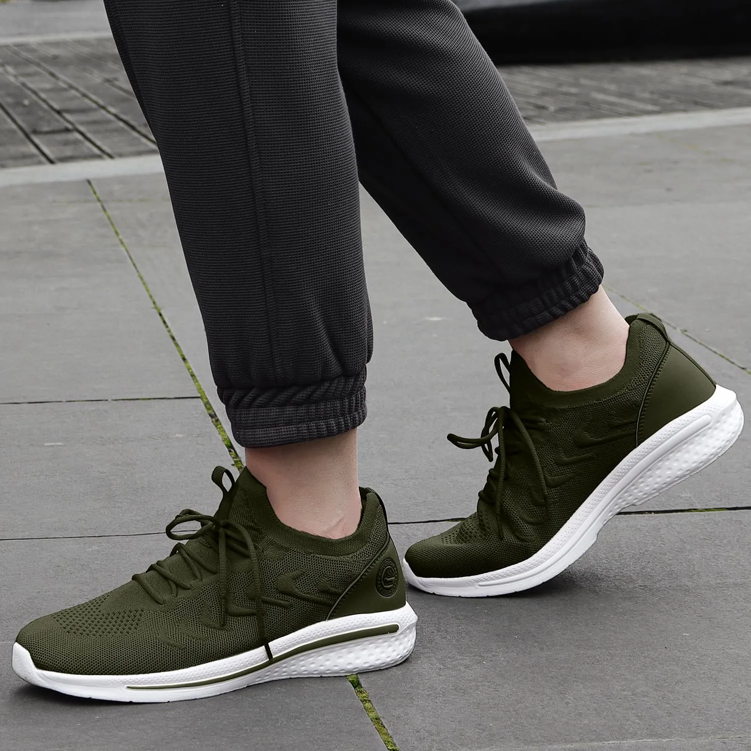 Pujcs Men Sneakers Lightweight Running Shoes for Men Slip on Walking Shoes Mesh Comfortable Atheletic Shoes for Tennis Gym Workout