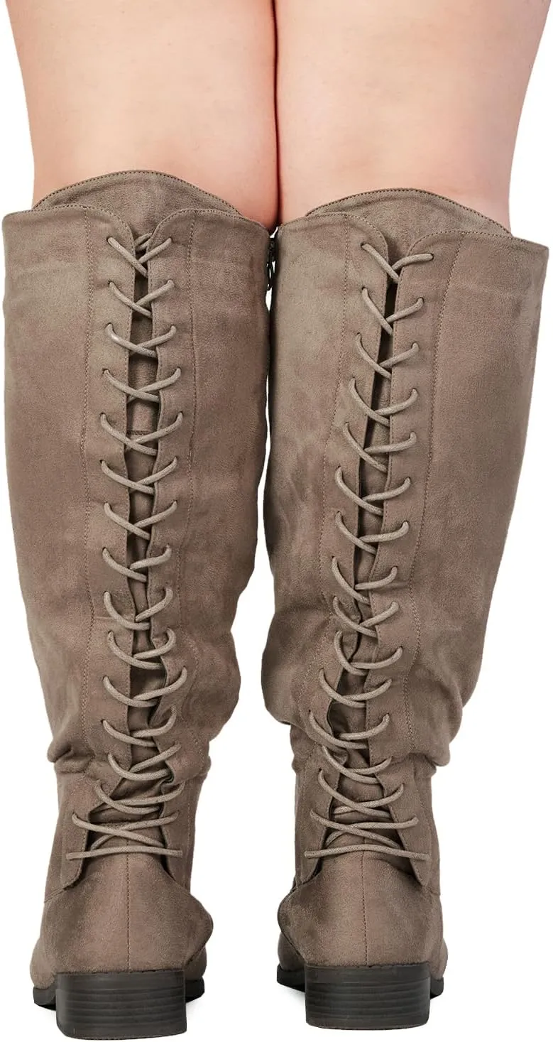 RF ROOM OF FASHION Women's Athletic Wide Calf Knee High Riding Boots