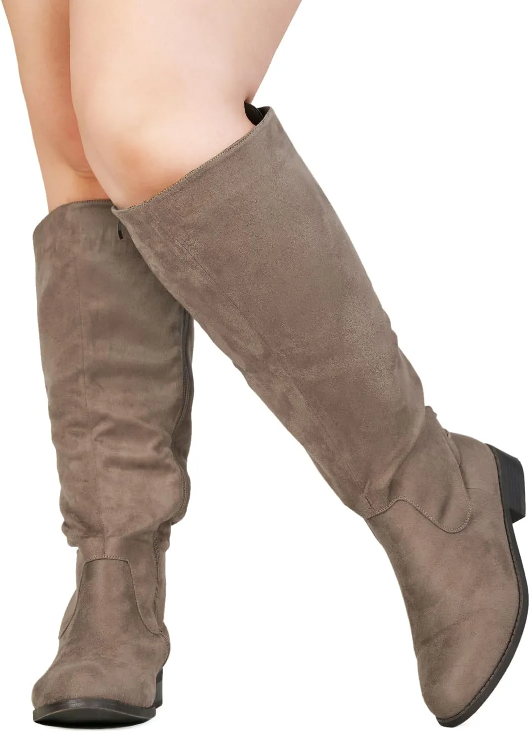 RF ROOM OF FASHION Women's Athletic Wide Calf Knee High Riding Boots