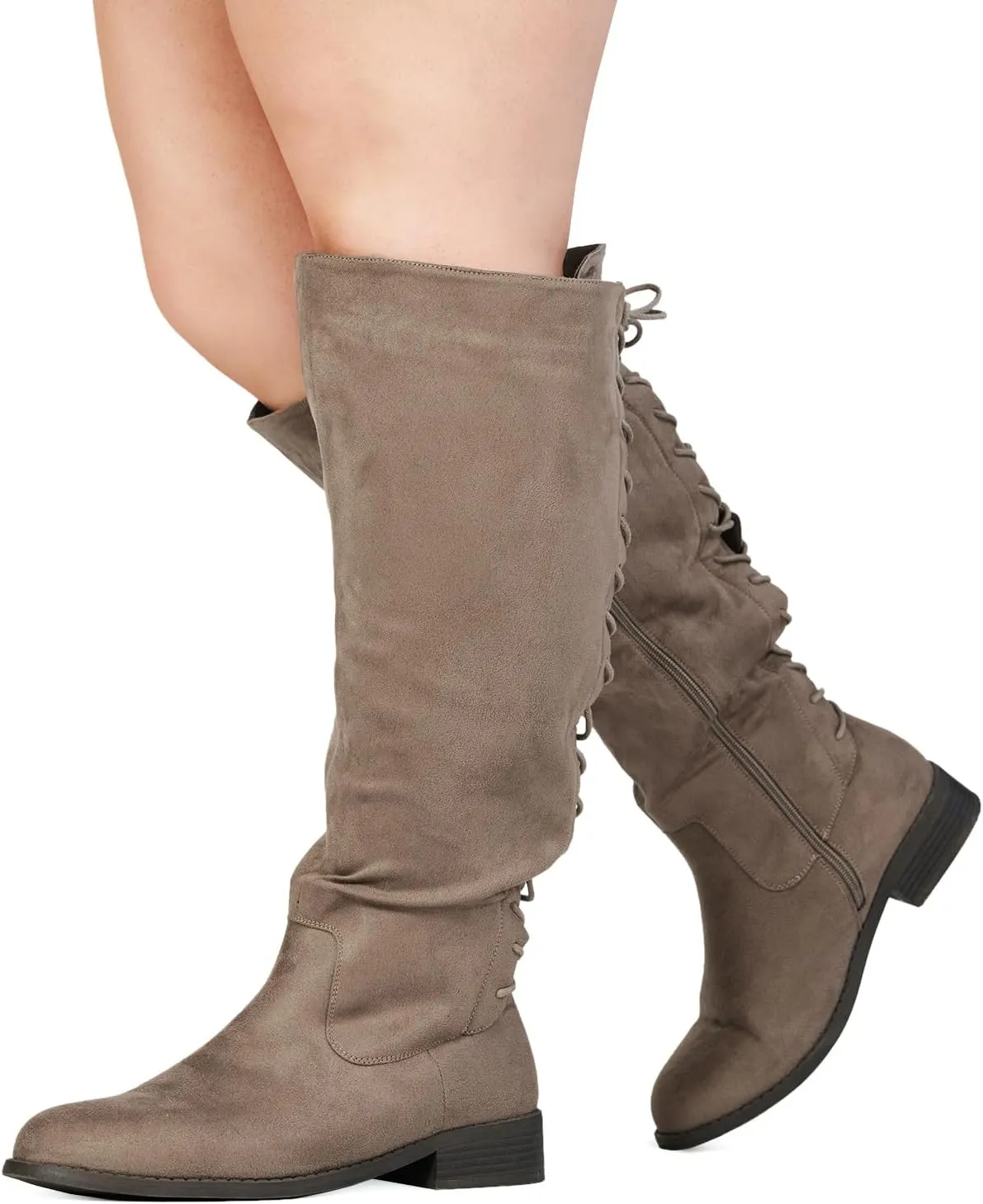 RF ROOM OF FASHION Women's Athletic Wide Calf Knee High Riding Boots