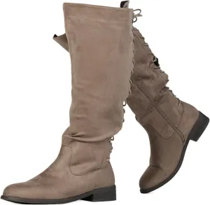 RF ROOM OF FASHION Women's Athletic Wide Calf Knee High Riding Boots