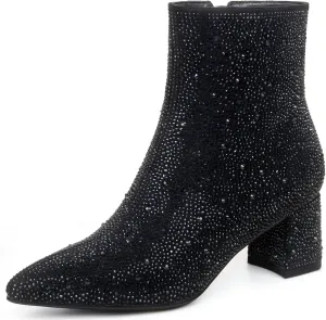 Rhinestone Boots for Women Sparkly Cowgirl Boots Pointed Toe Chunky Heels Rhinestone Cowboy Boots