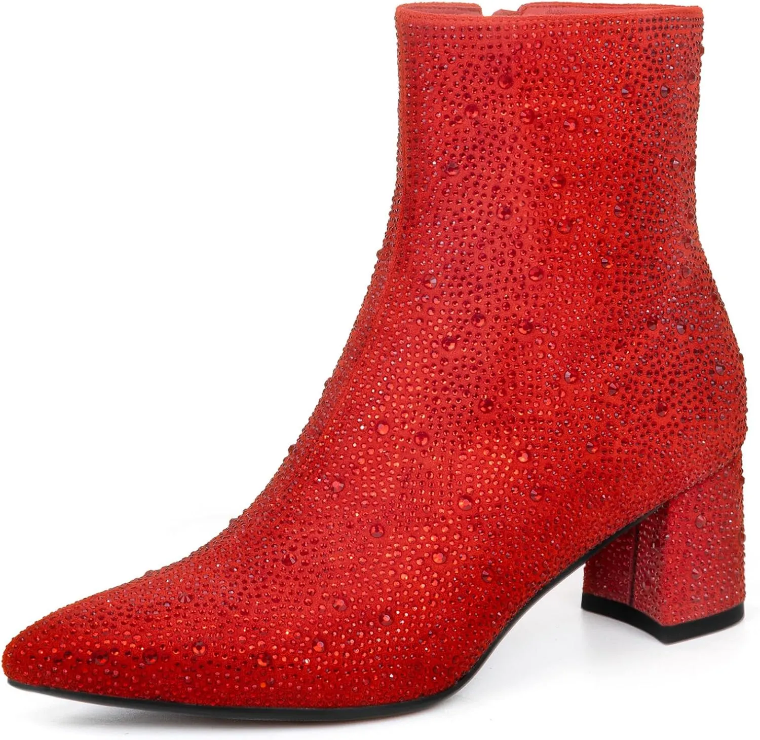 Rhinestone Boots for Women Sparkly Cowgirl Boots Pointed Toe Chunky Heels Rhinestone Cowboy Boots