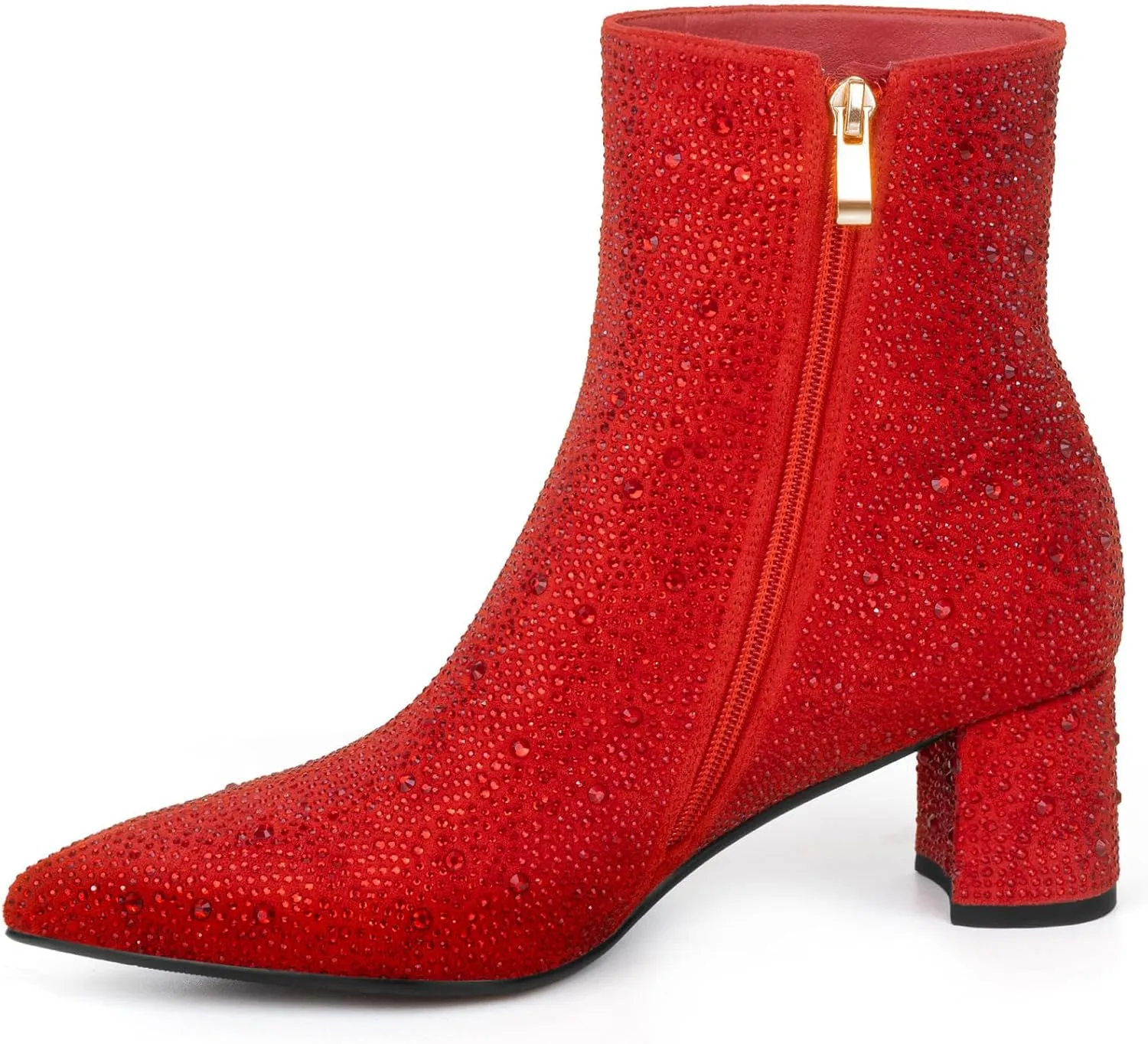 Rhinestone Boots for Women Sparkly Cowgirl Boots Pointed Toe Chunky Heels Rhinestone Cowboy Boots