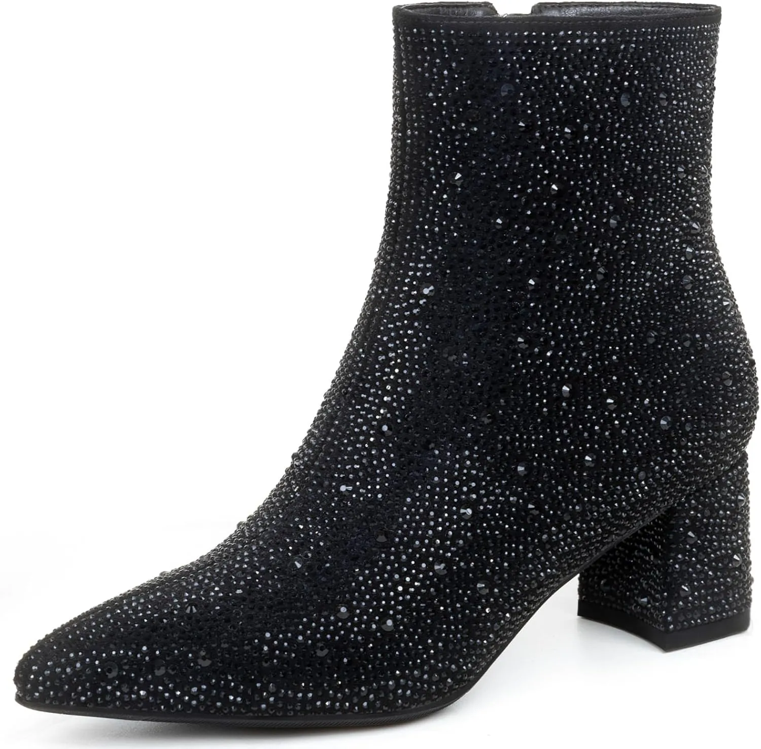 Rhinestone Boots for Women Sparkly Cowgirl Boots Pointed Toe Chunky Heels Rhinestone Cowboy Boots