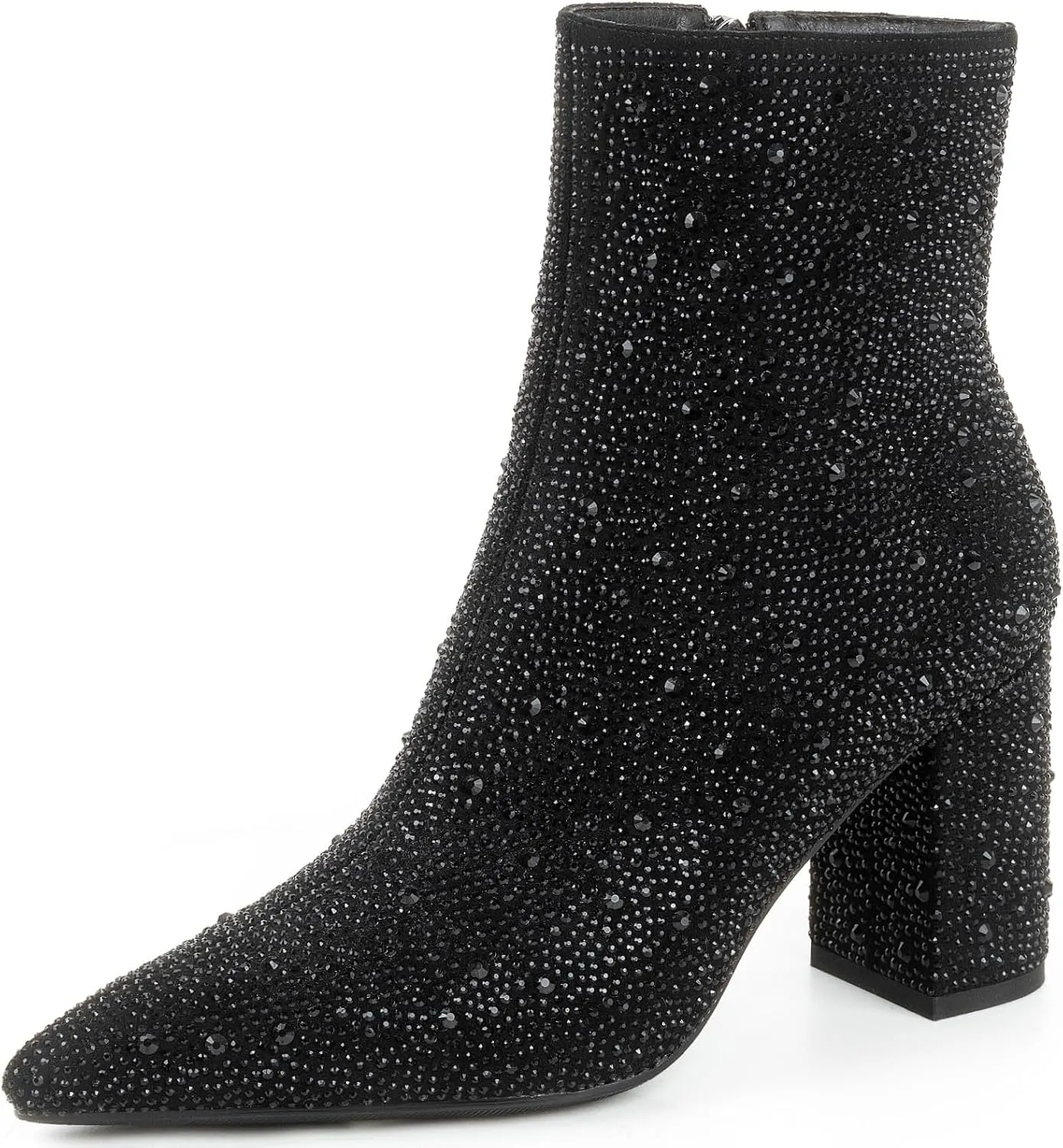 Rhinestone Boots for Women Sparkly Cowgirl Boots Pointed Toe Chunky Heels Rhinestone Cowboy Boots