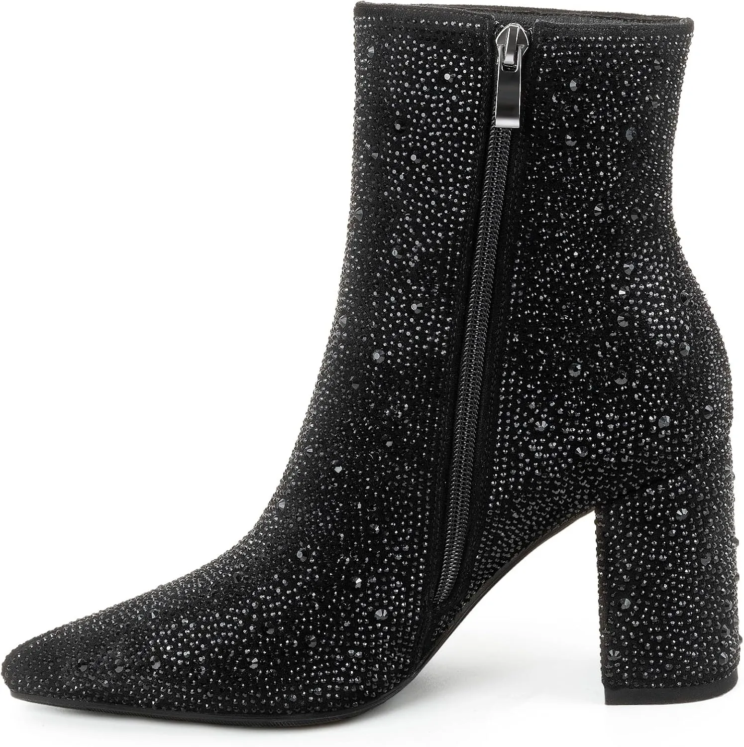 Rhinestone Boots for Women Sparkly Cowgirl Boots Pointed Toe Chunky Heels Rhinestone Cowboy Boots