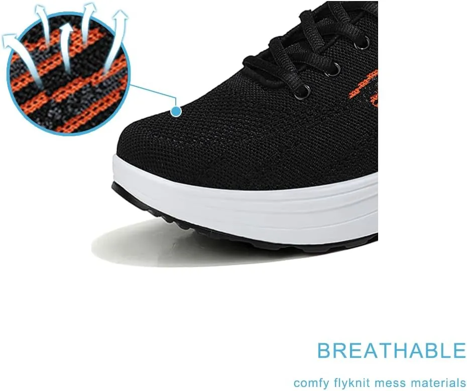RUIDENG Platform Sneakers for Women Air Cushion | Walking Shoes Women Comfortable All Day | Thick Rocker Bottom