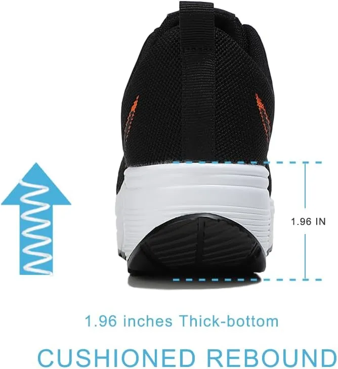 RUIDENG Platform Sneakers for Women Air Cushion | Walking Shoes Women Comfortable All Day | Thick Rocker Bottom