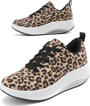RUIDENG Platform Sneakers for Women Walking All Day | Slip Resistant Work Shoes for Women Comfortable | 2 Inch Thick Wedge Rocker Bottom