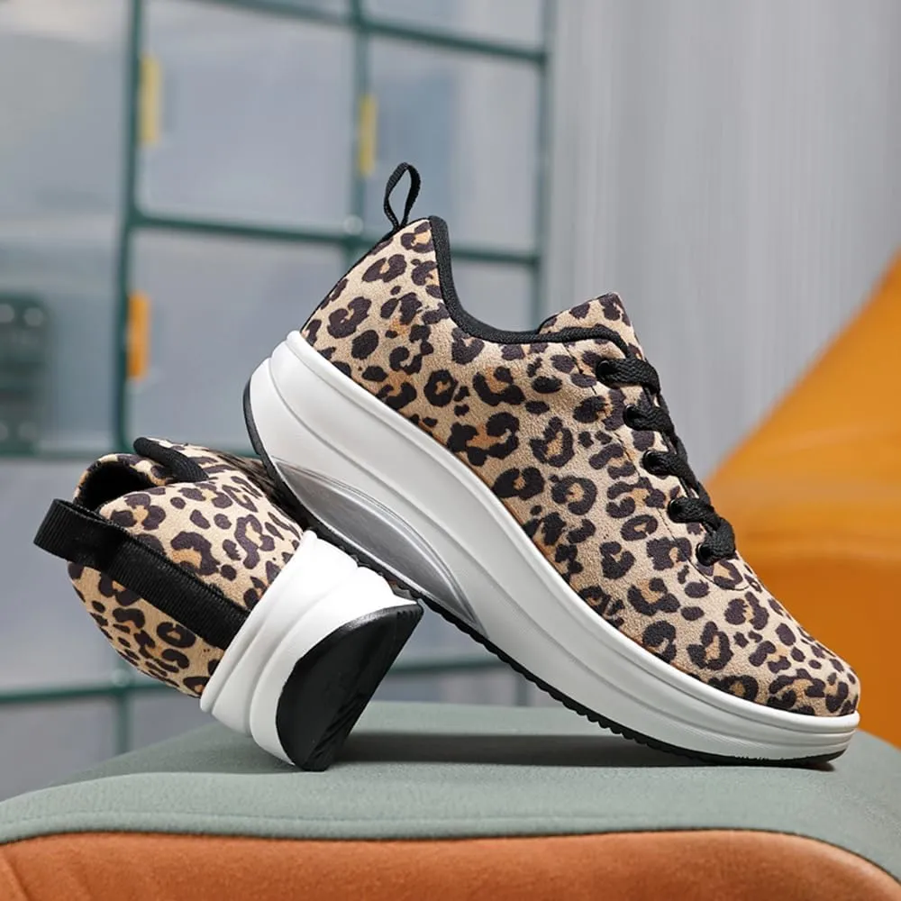 RUIDENG Platform Sneakers for Women Walking All Day | Slip Resistant Work Shoes for Women Comfortable | 2 Inch Thick Wedge Rocker Bottom