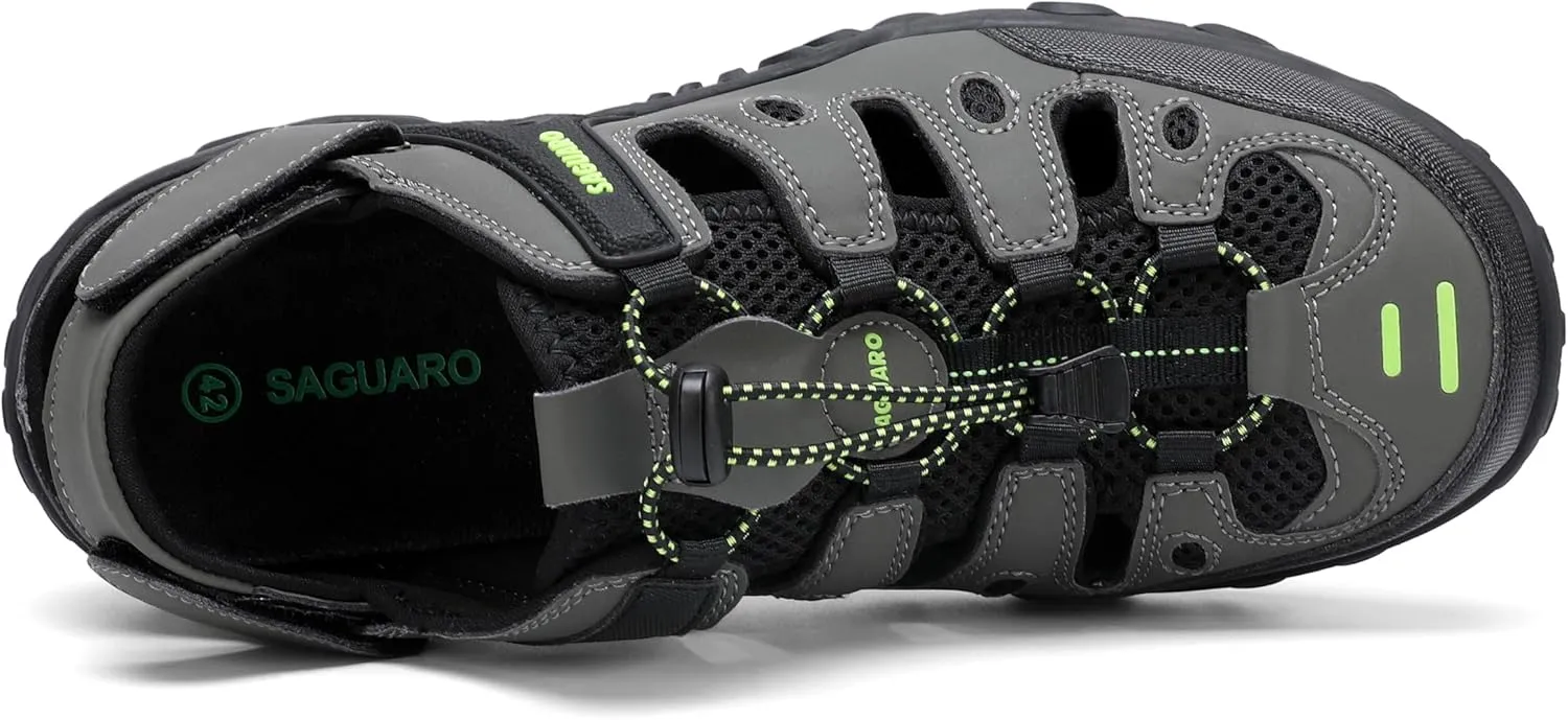 SAGUARO Men's Sport Sandals Adjustable Strap Closed Toe Outdoor Hiking Sandal Beach Water Shoes