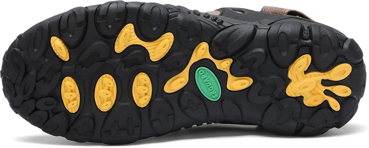 SAGUARO Men's Sport Sandals Adjustable Strap Closed Toe Outdoor Hiking Sandal Beach Water Shoes