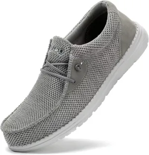 SANNAX Men's Slip on Shoes Casual Loafers Boat Shoes Comfortable Lightweight Lace up Walking Shoes