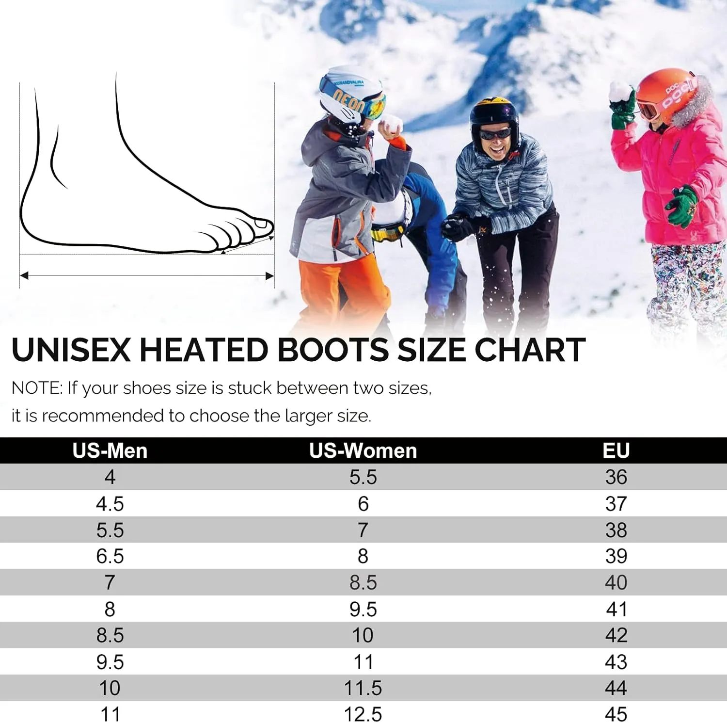SAVIOR HEAT Heated Foot Warmer with App Control,7.4V Electric Heated Snow Boots for Men Women,Heated Shoes Slippers for Winter Skiing Fishing