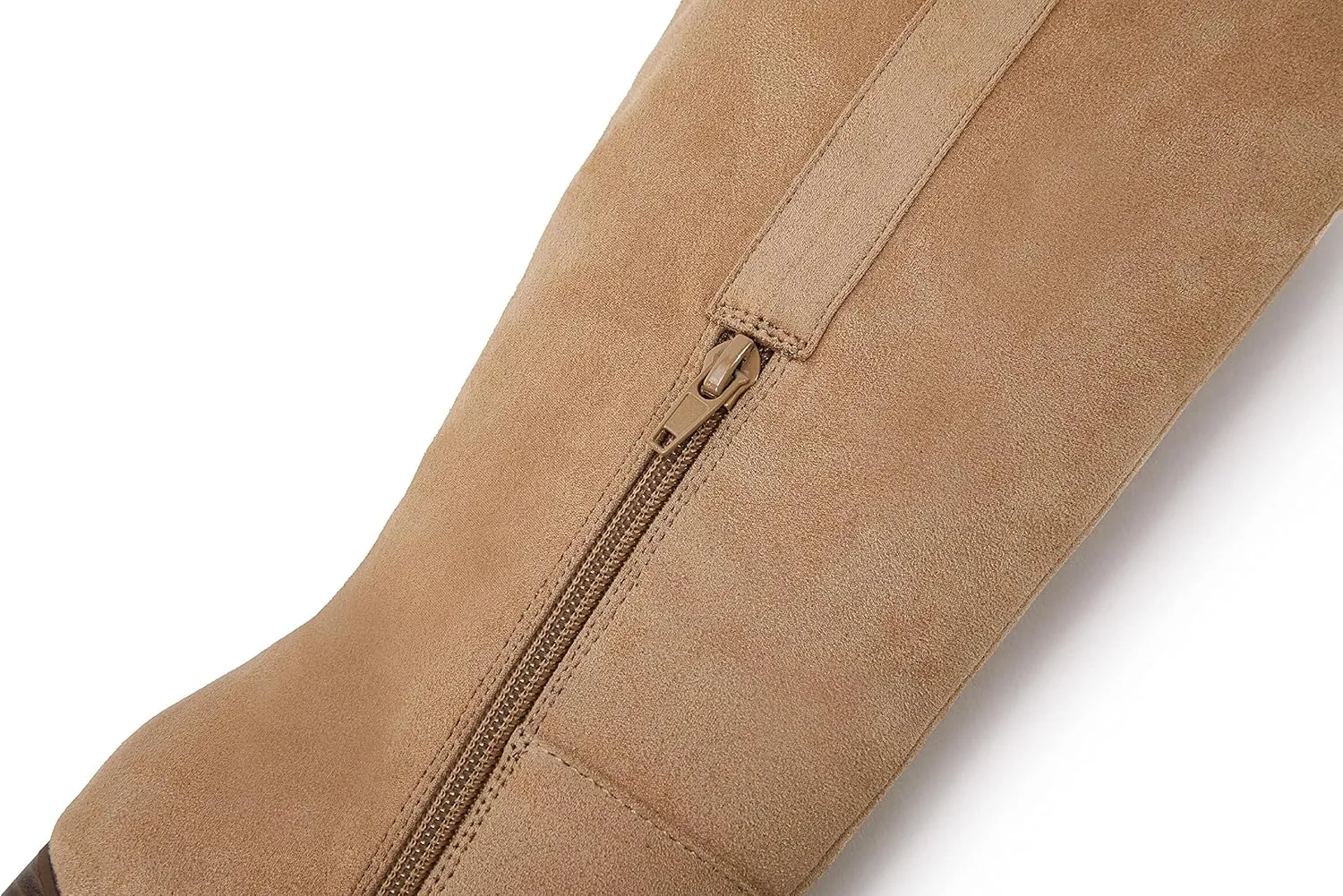 SERAIH Womens Over The Knee Thigh High Boots Faux Suede Pointed Toe Side Zipper Chunky Block Heel Stretch Boots