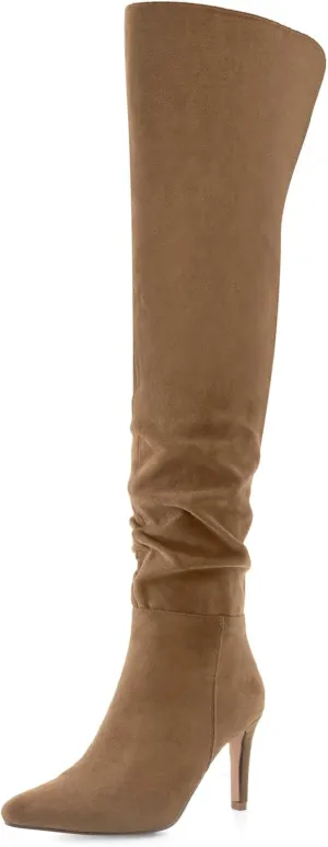 Shoe'N Tale Thigh High Boots for Women Over The Knee Stiletto Heel Pointed Toe Long Sexy Boots