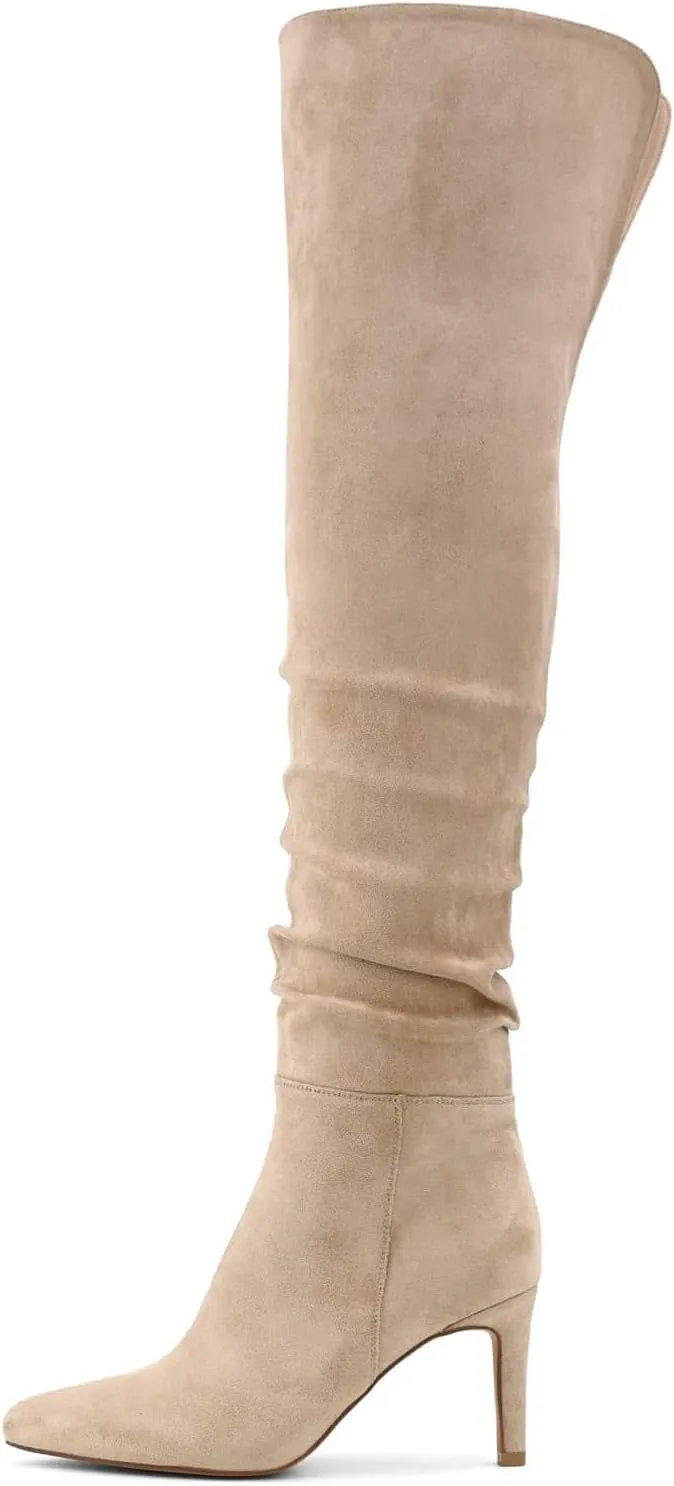 Shoe'N Tale Thigh High Boots for Women Over The Knee Stiletto Heel Pointed Toe Long Sexy Boots