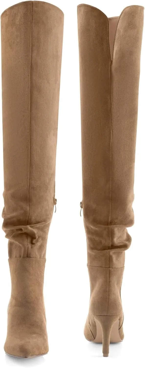 Shoe'N Tale Thigh High Boots for Women Over The Knee Stiletto Heel Pointed Toe Long Sexy Boots