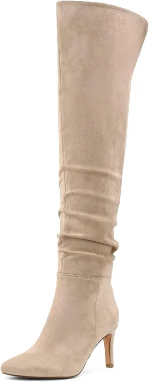 Shoe'N Tale Thigh High Boots for Women Over The Knee Stiletto Heel Pointed Toe Long Sexy Boots
