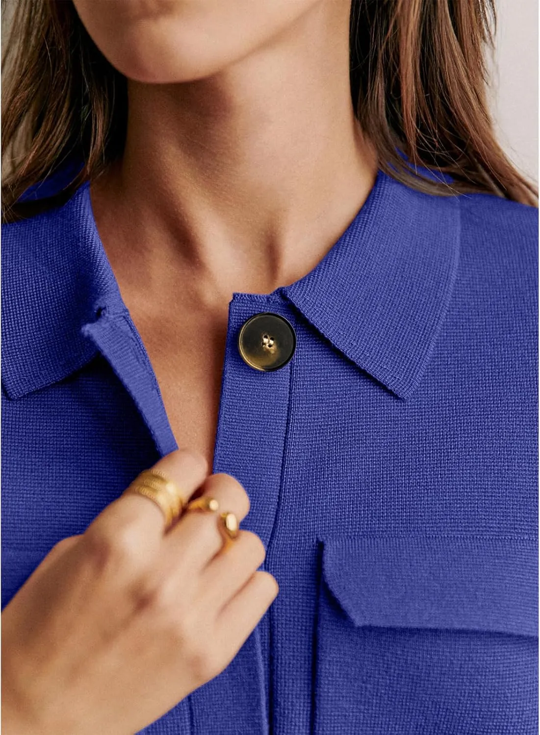 Shy Velvet Women 2025 Shackets Jacket Patch-Pocket Sweaters Merino Cardigan Open Front Button Down Cropped Jackets