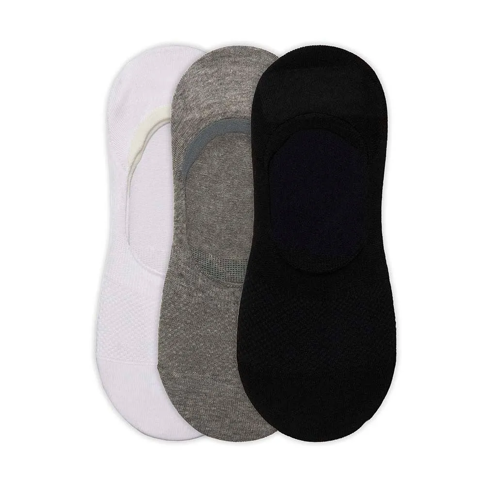 Simply Invisible Socks, White, Grey & Black, 3 Pairs