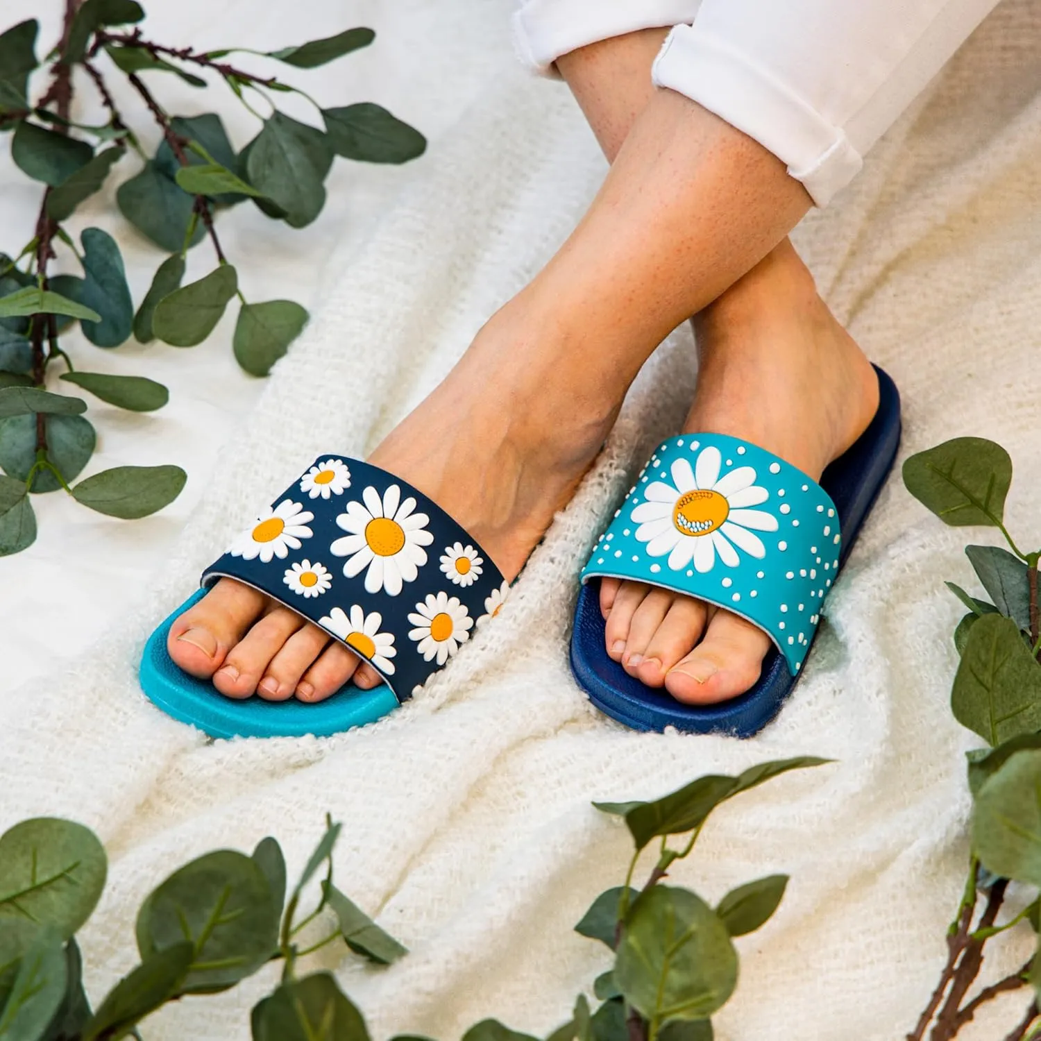 Slides & Slippers for Women, Men & Kids Pool Sandals Funny Designs Books Coffee Party Pizza Fox Bear Llama Clouds Footwear Gift
