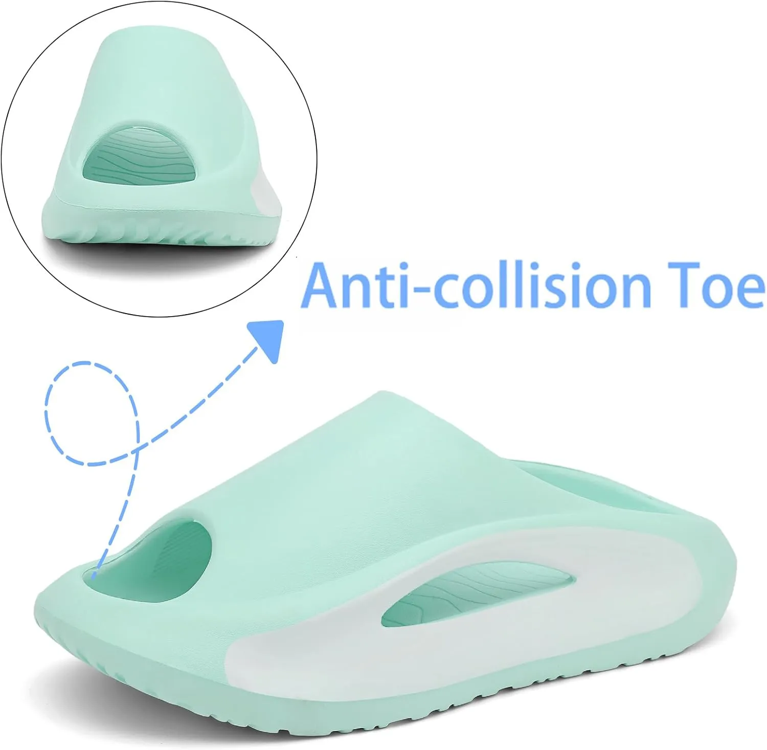 Slides Sandals for Men Women Open Toe Slide Platform Slippers Summer Anti-Slip Beach Shower Shoes Anti Collision Thick Sole