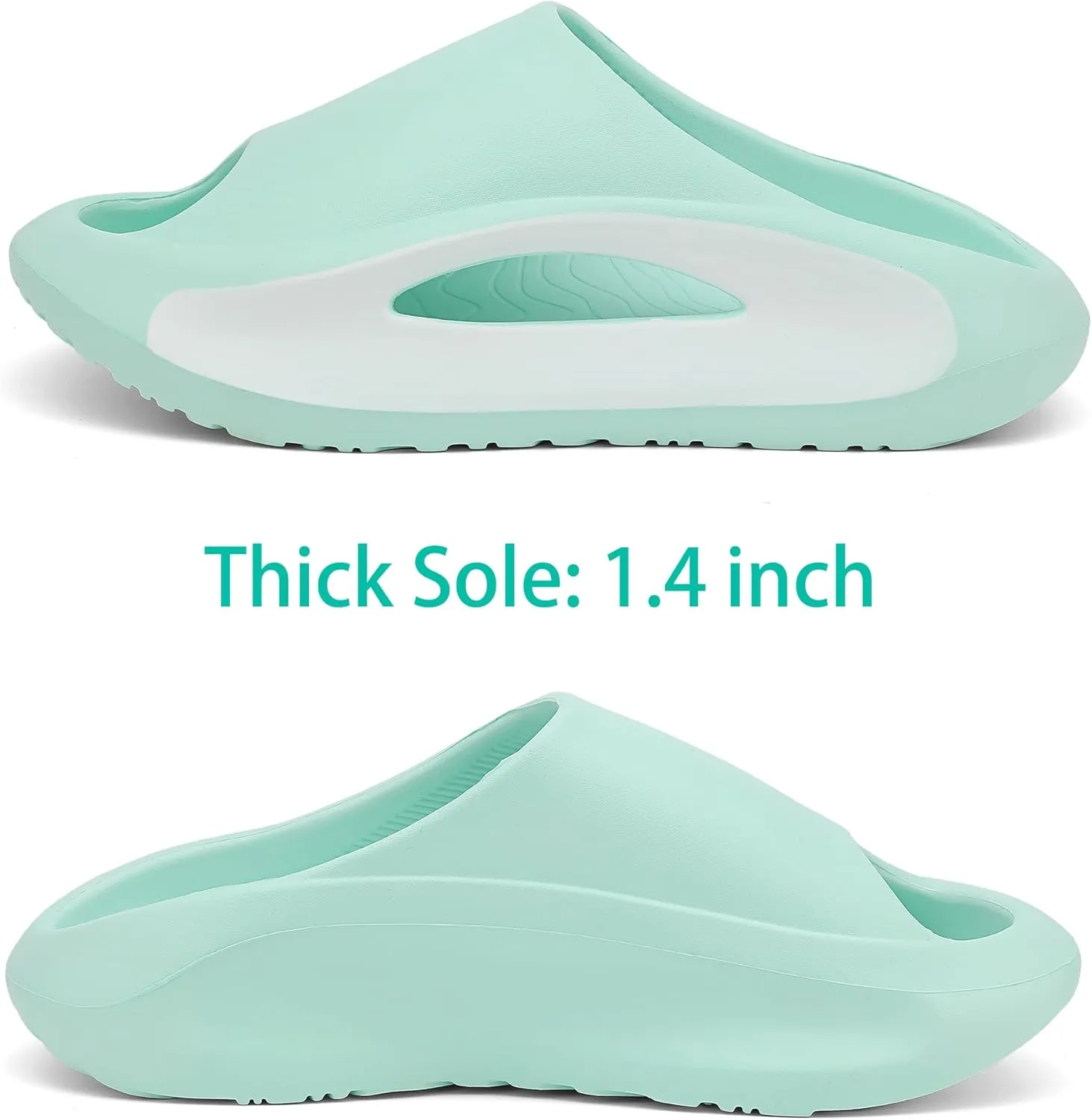 Slides Sandals for Men Women Open Toe Slide Platform Slippers Summer Anti-Slip Beach Shower Shoes Anti Collision Thick Sole
