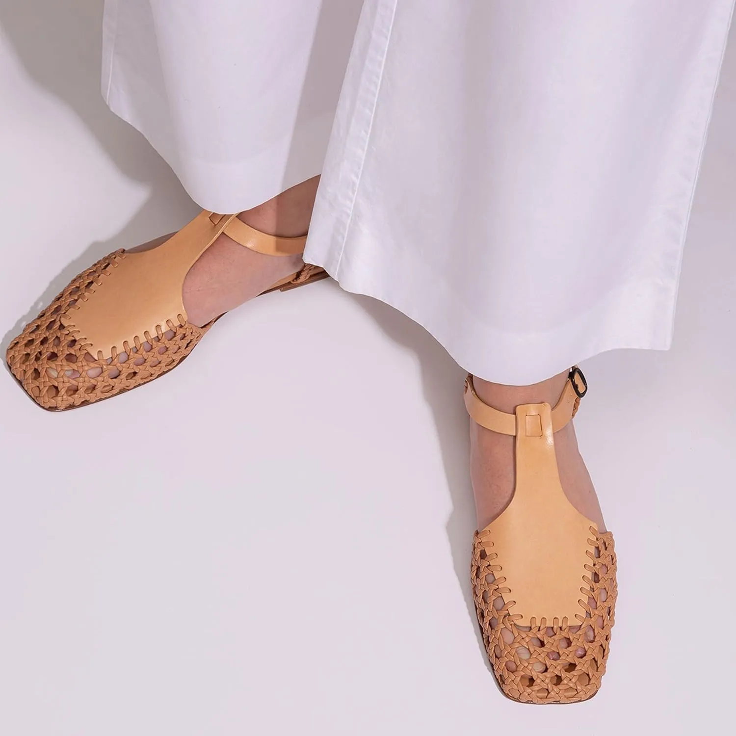 Slingback Flats for Women Braided Sandals Dressy Woven Strappy Shoes, Breathable and Elegant Fashionable Design Highlighting Charm