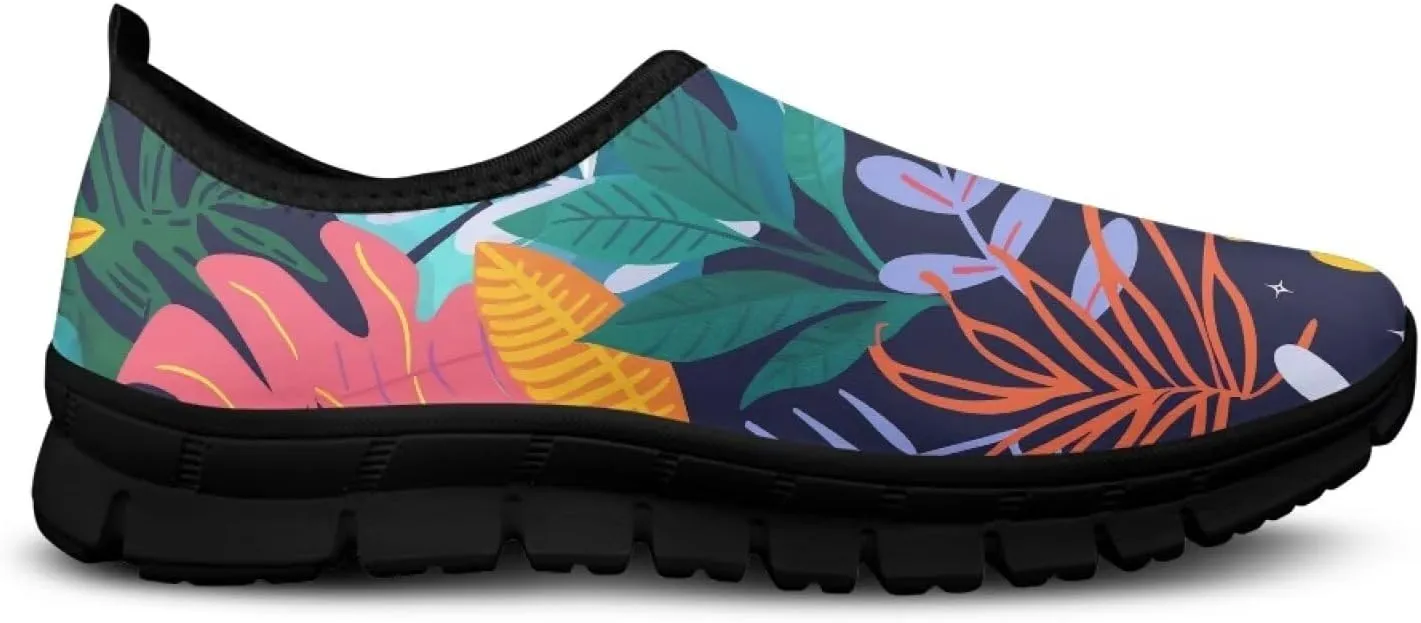 Slip On Tennis Shoes Women Casual Women's Flats Size 5.5-11.5 Black