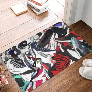 Sneakers Area Rug Cool Basketball Shoes Carpet Modern Design Popular Sport Shoes Rug Polyester Floor Mat Indoor Outdoor Decorative Rug for Living Room Playroom Bedroom Dorm Entrance 20'' x 32''