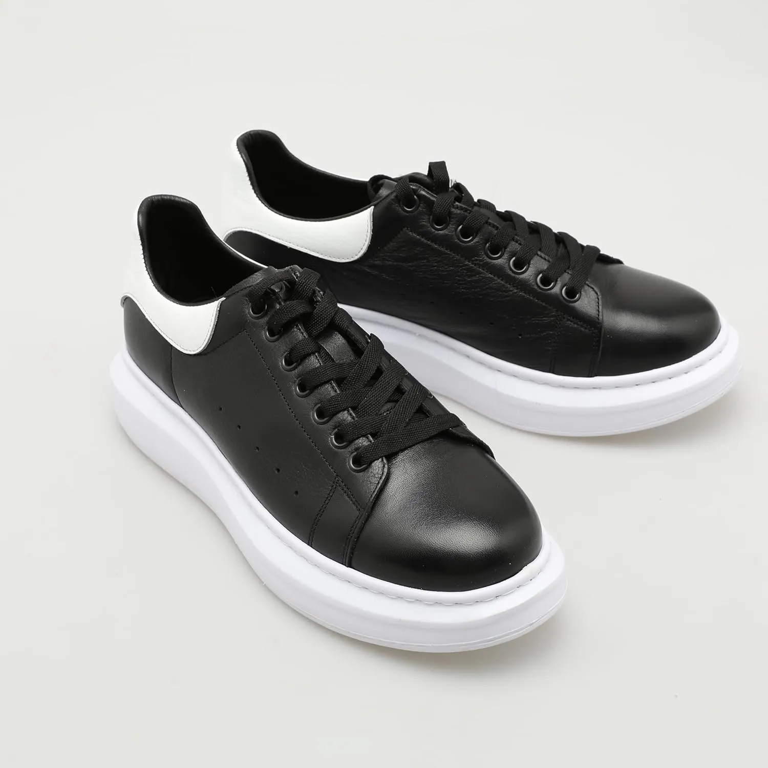 SOLL Queen II Men's Casual Sneakers | Genuine Leather Perforated Oversizded Thick Sole Shoes