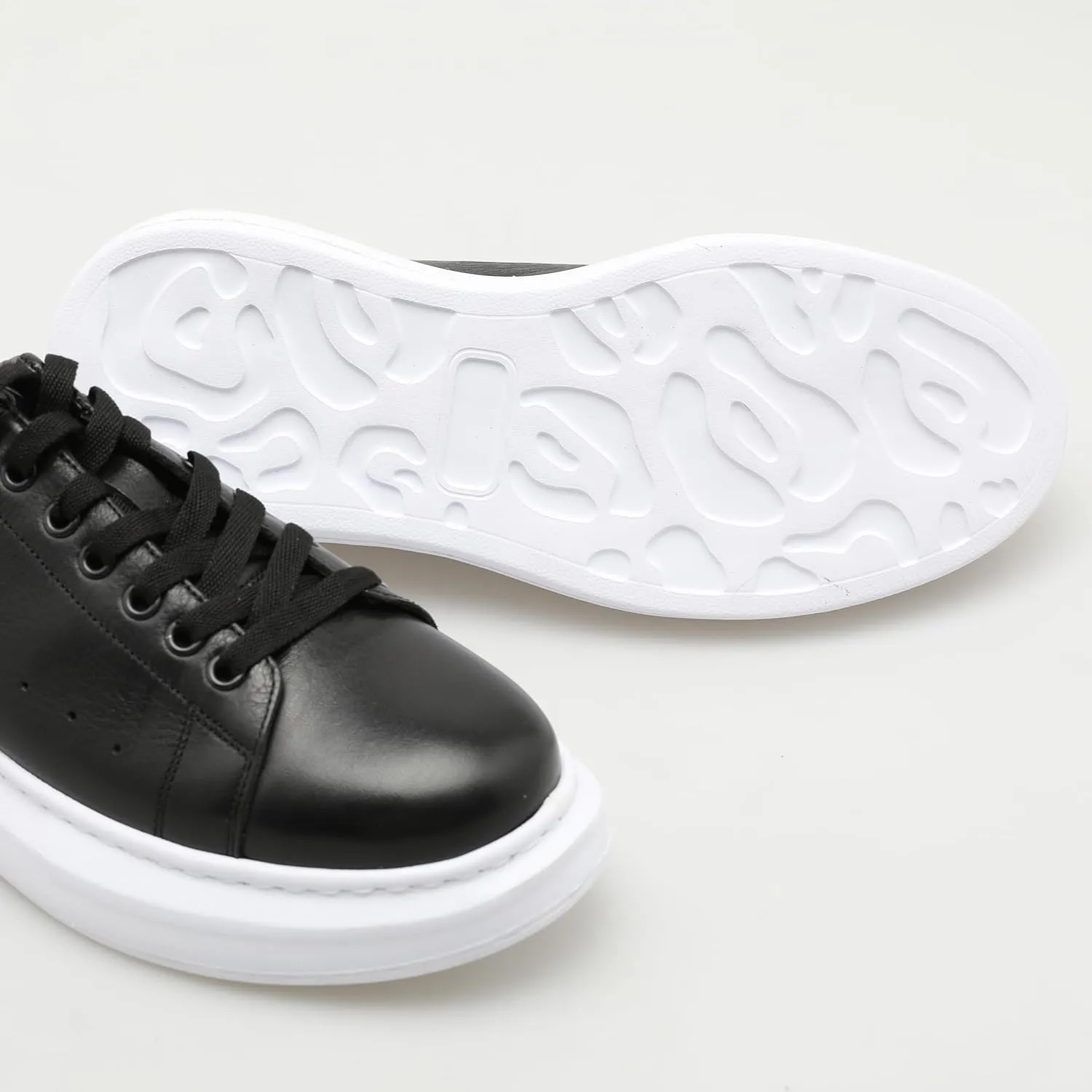 SOLL Queen II Men's Casual Sneakers | Genuine Leather Perforated Oversizded Thick Sole Shoes