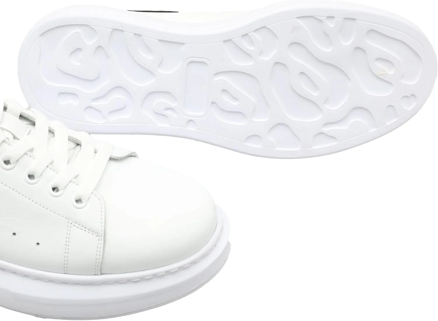 SOLL Queen II Men's Casual Sneakers | Genuine Leather Perforated Oversizded Thick Sole Shoes