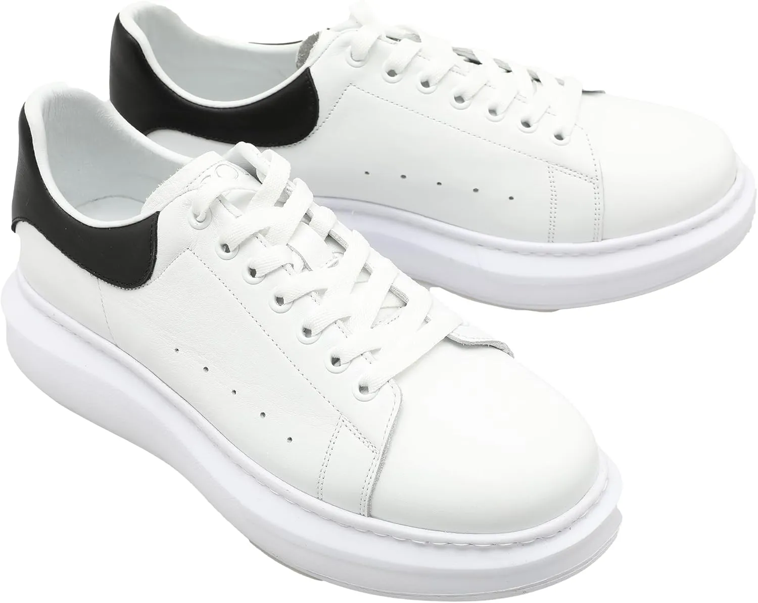 SOLL Queen II Men's Casual Sneakers | Genuine Leather Perforated Oversizded Thick Sole Shoes