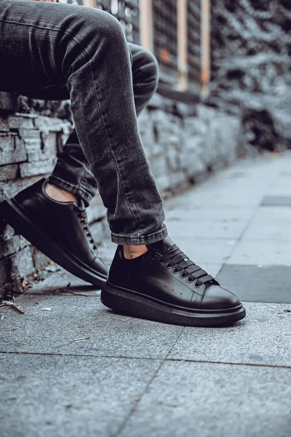 SOLL Queen Men's Sneakers | Leather Perforated Oversized Thick Sole