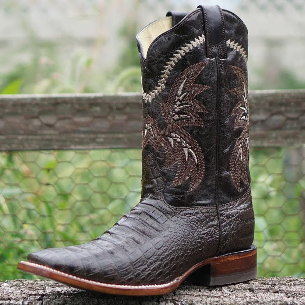 Soto Boots Men's Caiman Belly Print Cowboy Boots H4001