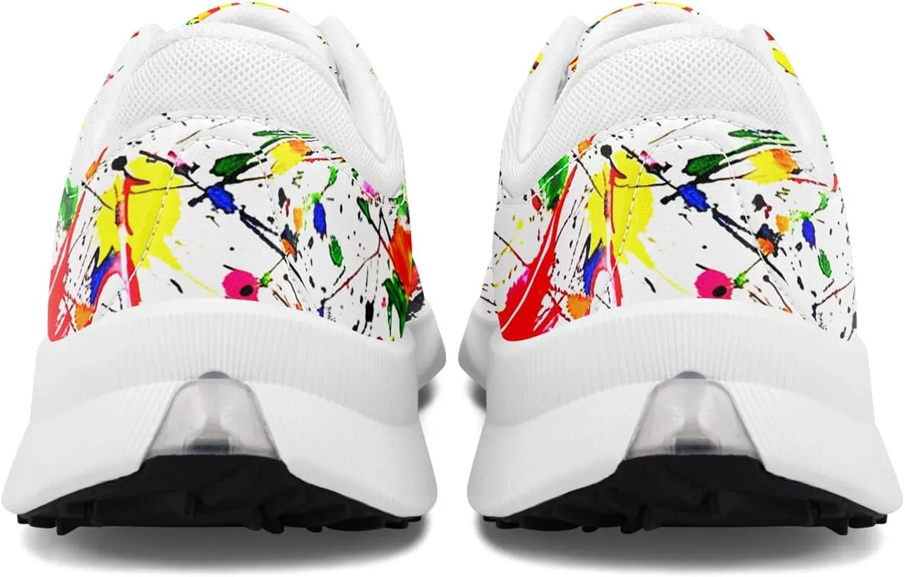 Spikeless Golf Shoes for Men, Women's Breathable Abstract Art Non-Slip Sports Walking Shoes with Air-Outer Golf Sneakers