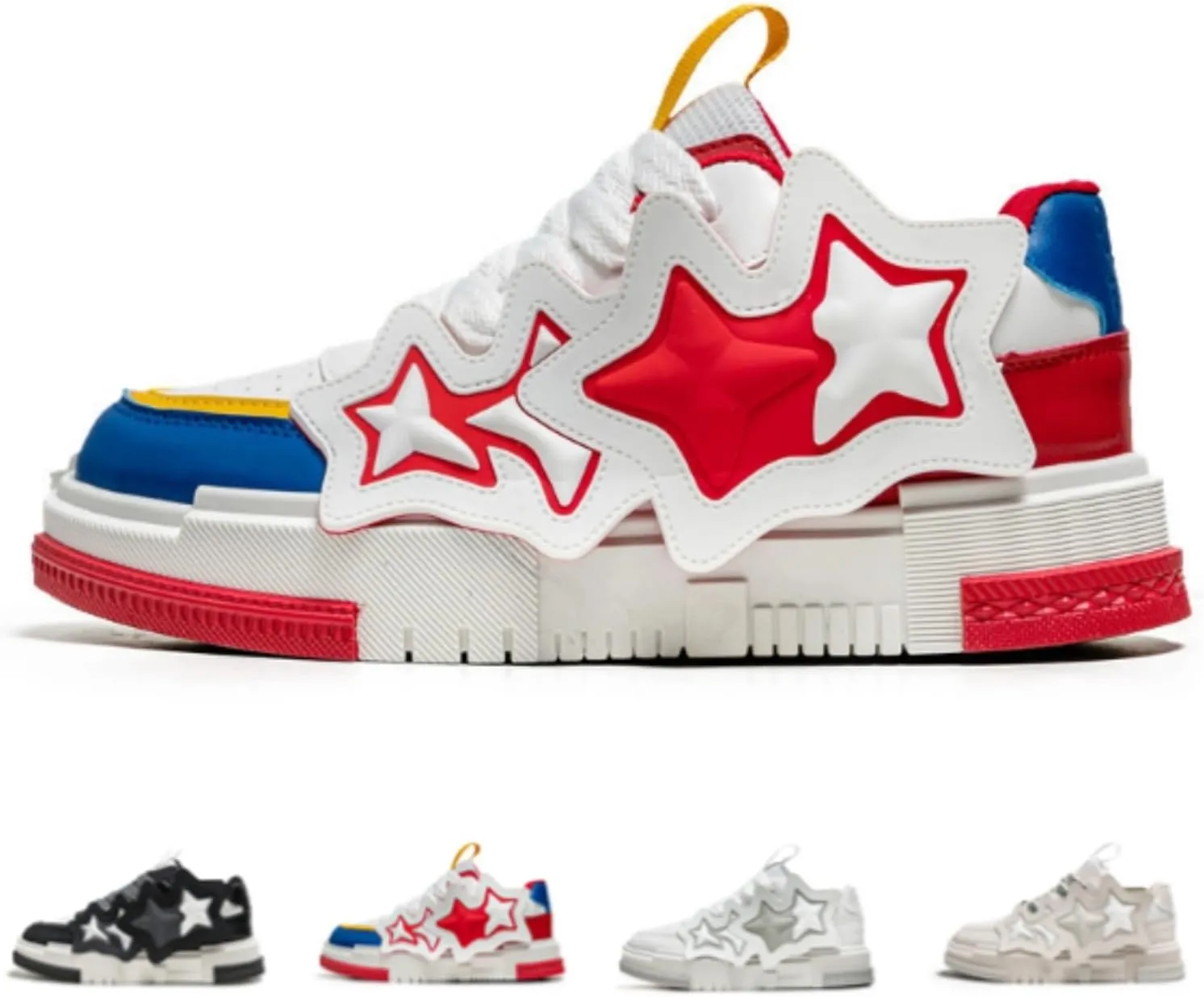 Star Chunky Sneakers for Women Men Trendy Casual Aesthetic Skate Walking Shoes Platform Streetwear Shoes