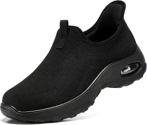 STQ Walking Shoes Women Slip On Sneakers Air Cushion Comfortable Breathable Lightweight Mesh Shoes Shock Absorbing Design Ideal for Plantar Fasciitis All Day Standing