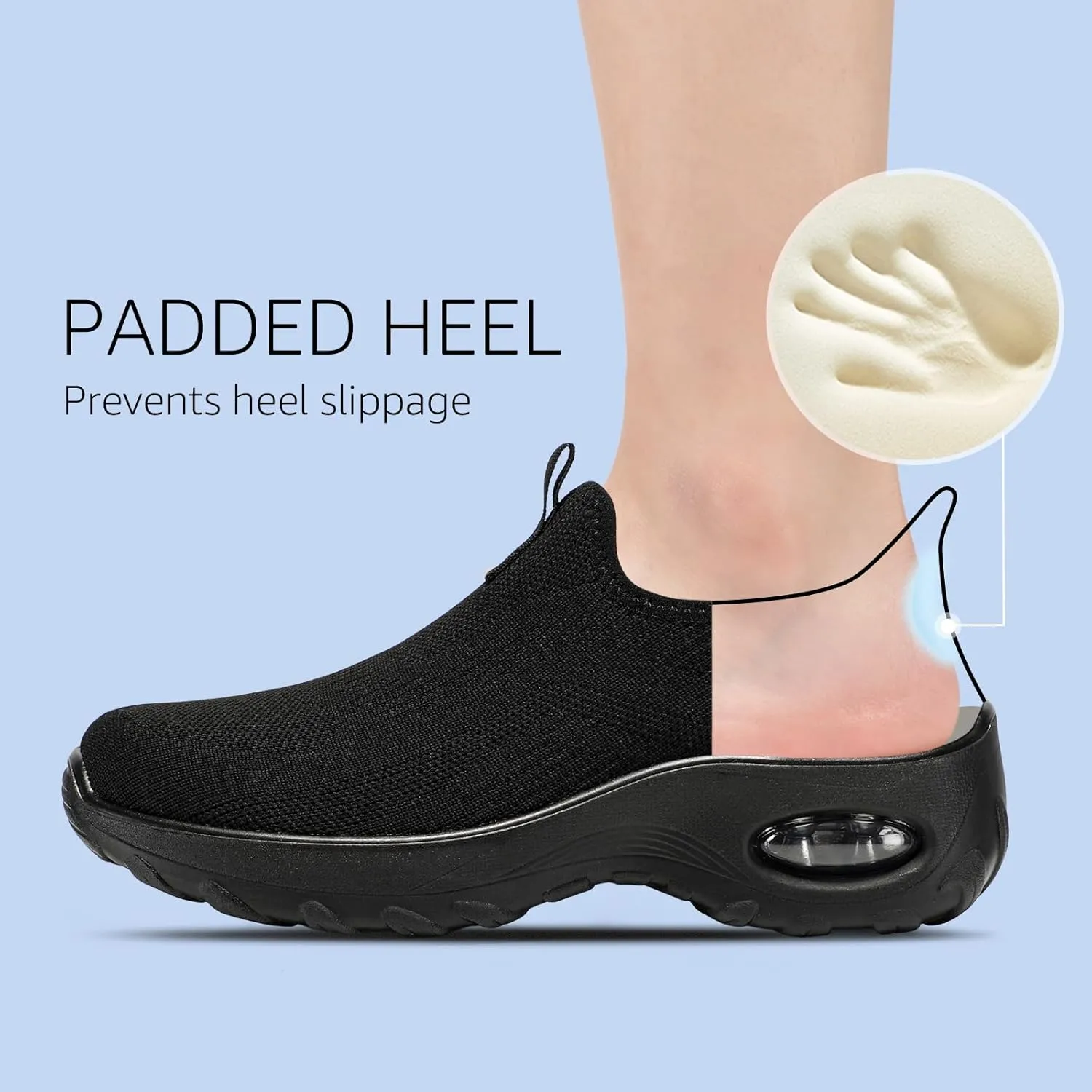 STQ Walking Shoes Women Slip On Sneakers Air Cushion Comfortable Breathable Lightweight Mesh Shoes Shock Absorbing Design Ideal for Plantar Fasciitis All Day Standing