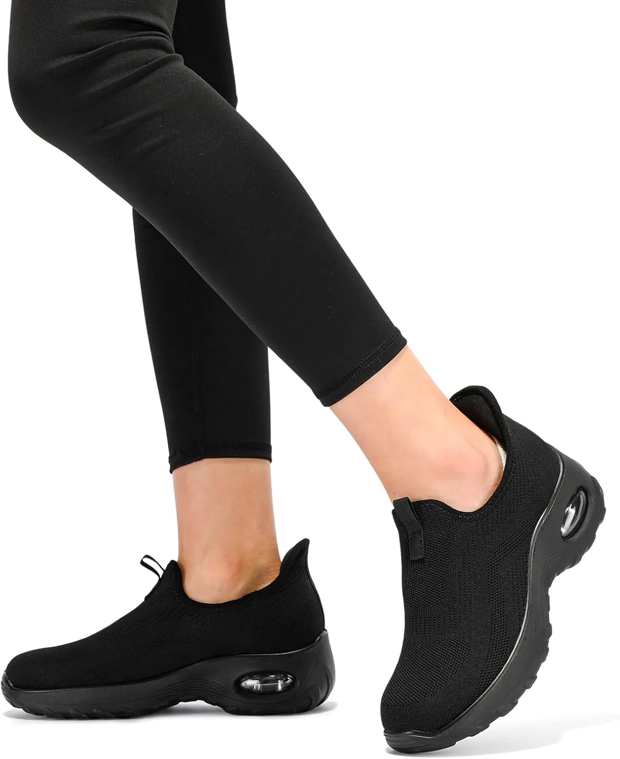 STQ Walking Shoes Women Slip On Sneakers Air Cushion Comfortable Breathable Lightweight Mesh Shoes Shock Absorbing Design Ideal for Plantar Fasciitis All Day Standing